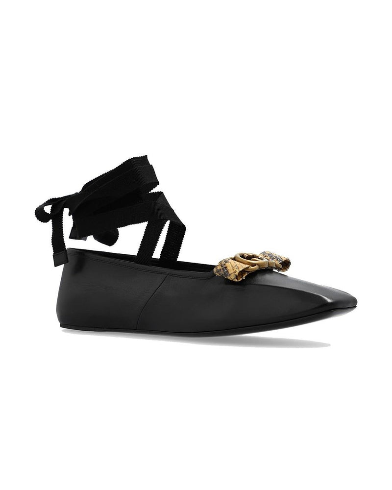 Gucci Black Calfskin Ballet Flats 