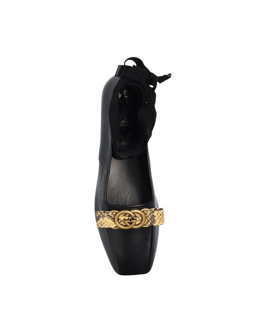 Gucci Black Calfskin Ballet Flats 
