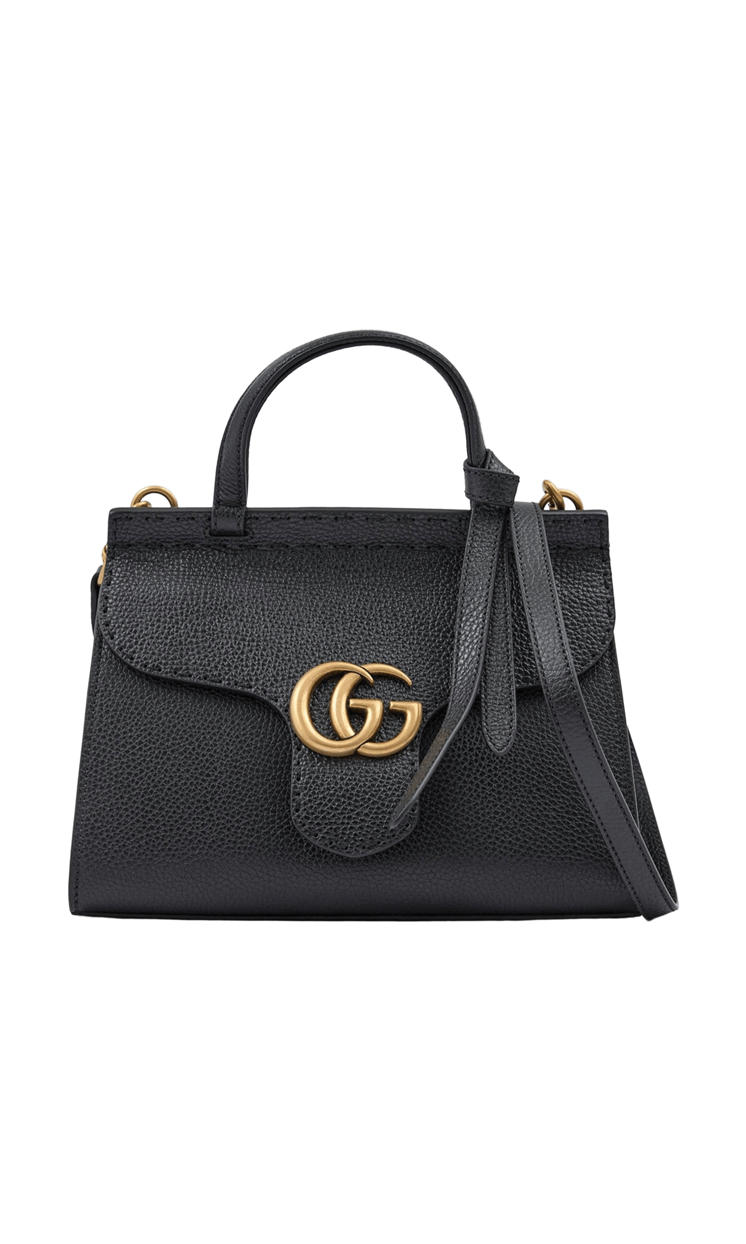 Gucci Black Leather Gg Marmont Handbag Glam Steals