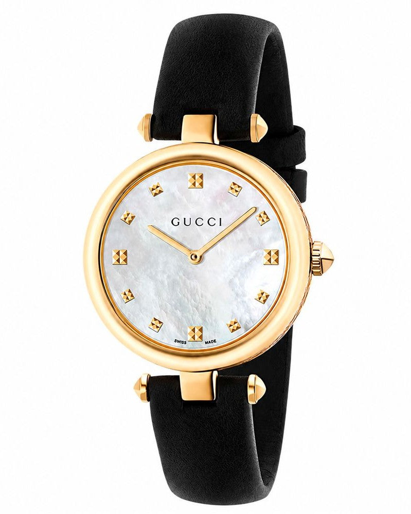 Gucci Black Leather Watch Glam Steals