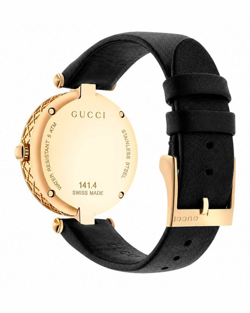 Gucci Black Leather Watch Glam Steals