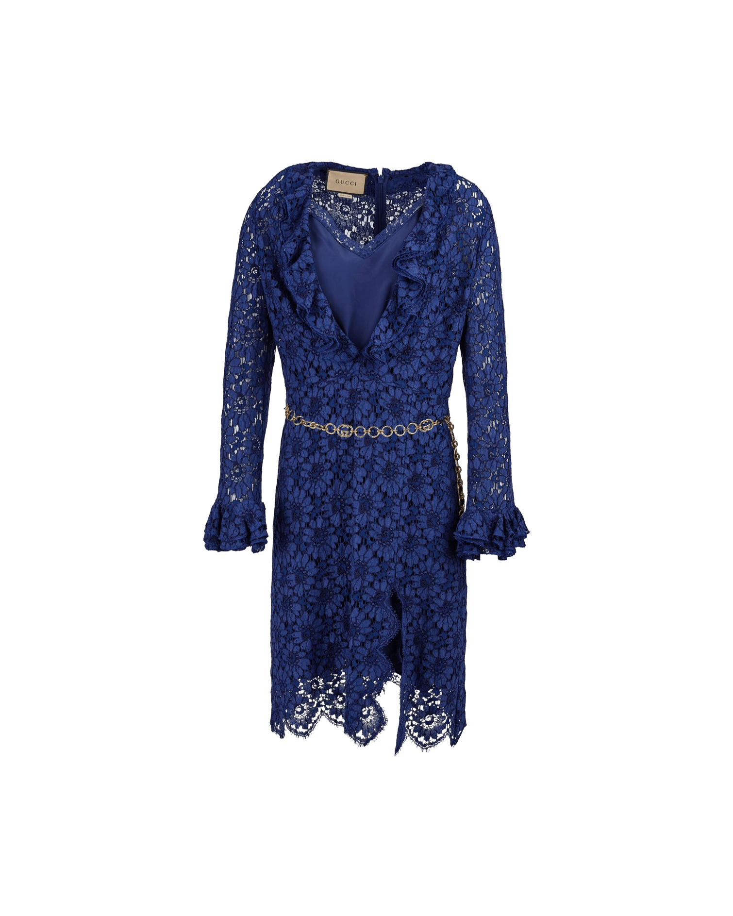 Gucci Blu Viscose And Cotton Mid Long Dress Glam Steals