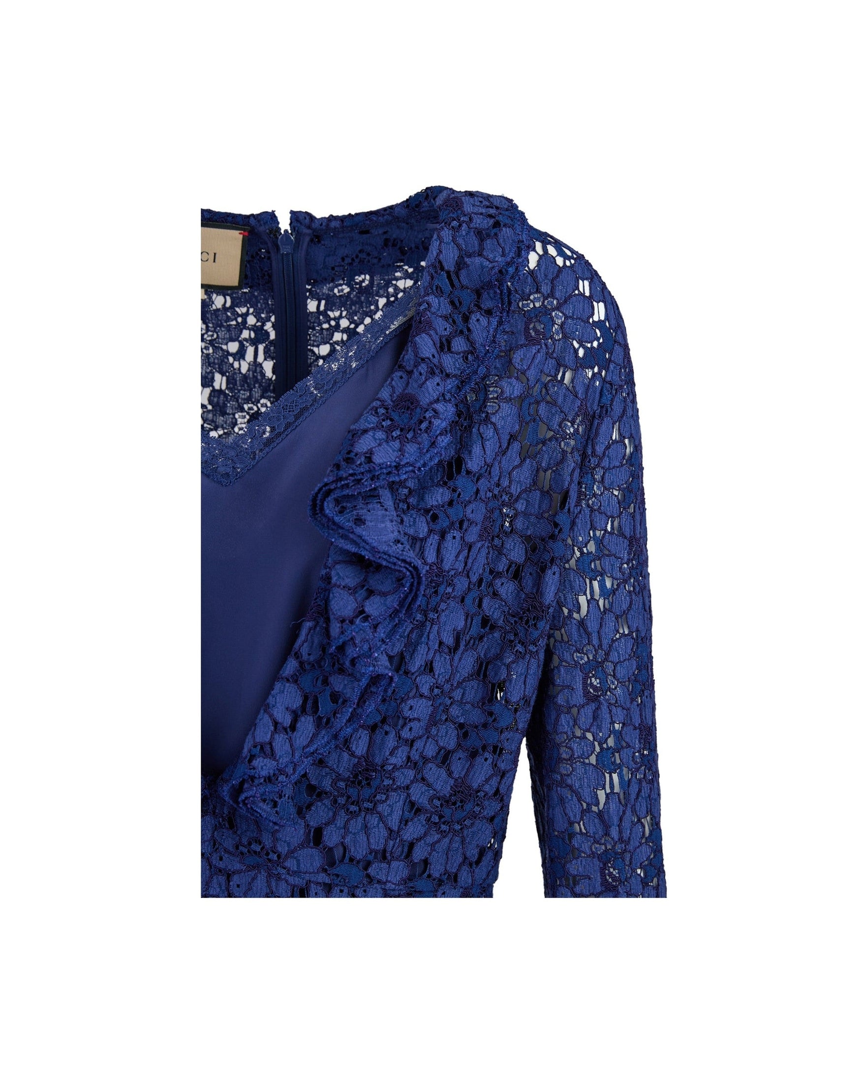 Gucci Blu Viscose And Cotton Mid Long Dress Glam Steals