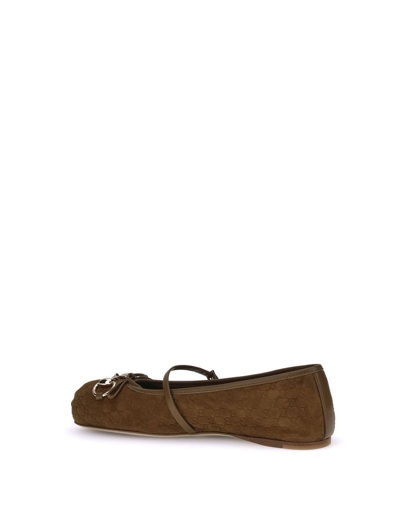 Gucci Brown Calf Leather Bos Taurus Ballet Flats Glam Steals