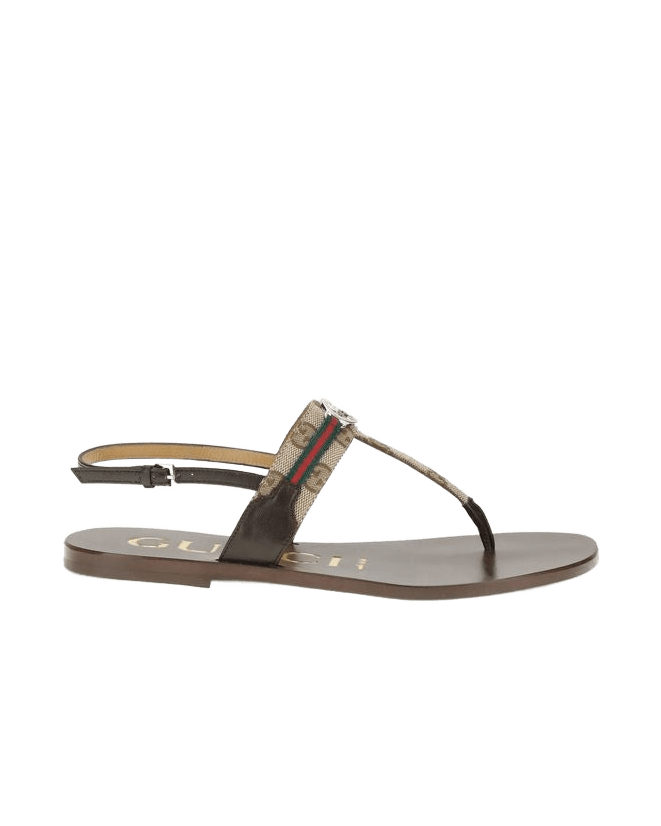 Gucci Brown Calf Leather Bos Taurus Flat Sandals Glam Steals