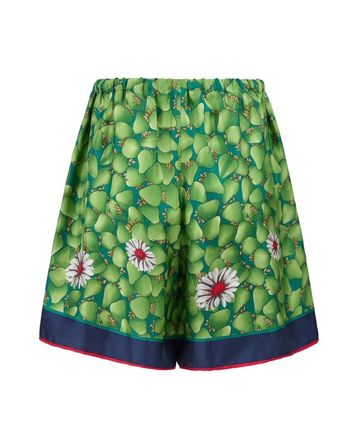 Gucci Green Flower Printed Silk Shorts Glam Steals
