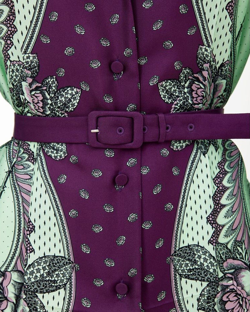 Gucci Green Silk Pattern Shirt 