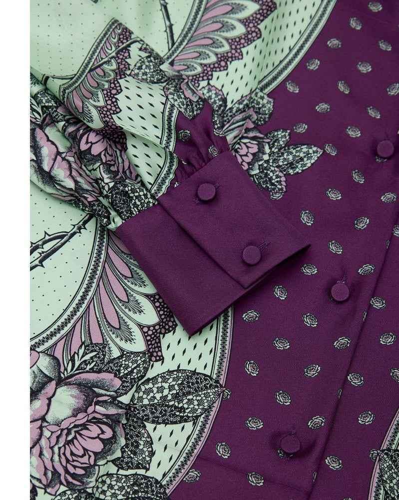 Gucci Green Silk Pattern Shirt 
