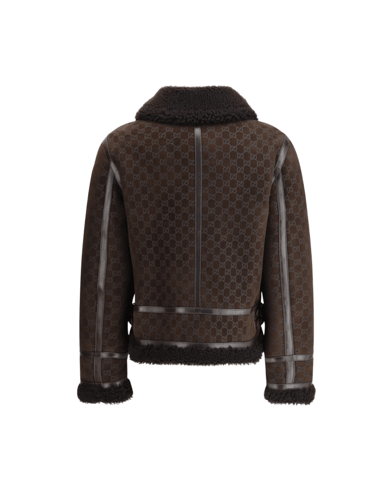 Gucci Leather Jacket with Gg Motif Glam Steals