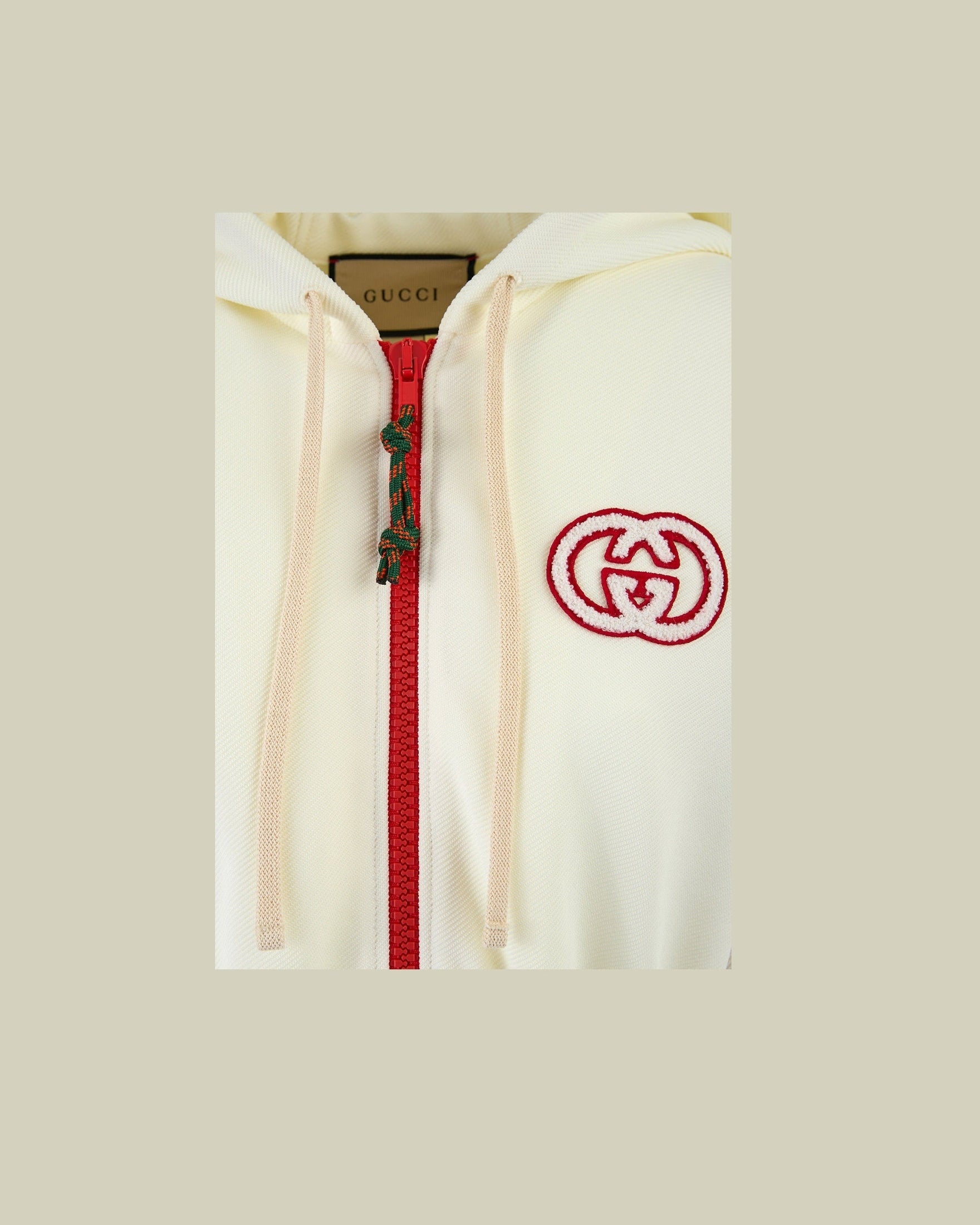 Gucci Polyester Cream Hooded Logo Sweatsuit Glam Steals