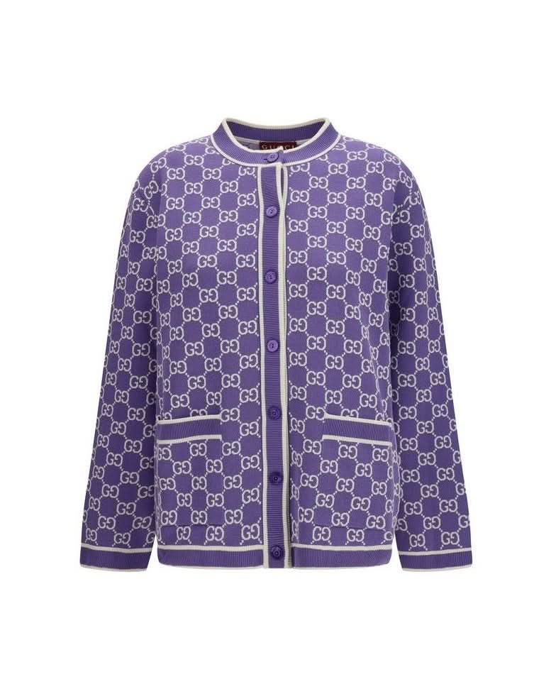 Gucci Purple Cotton Cardigan Glam Steals
