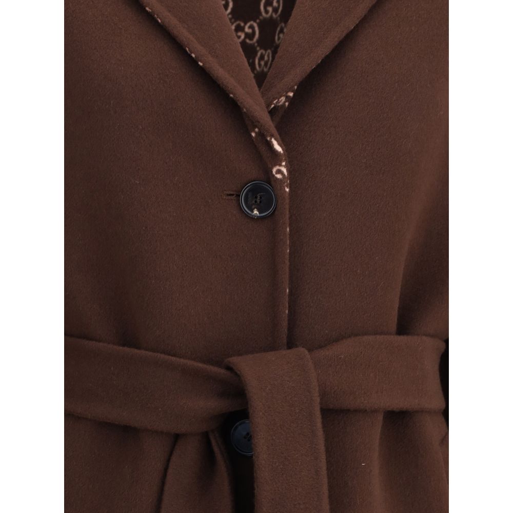 Gucci Silk and Wool Reversible Coat Glam Steals