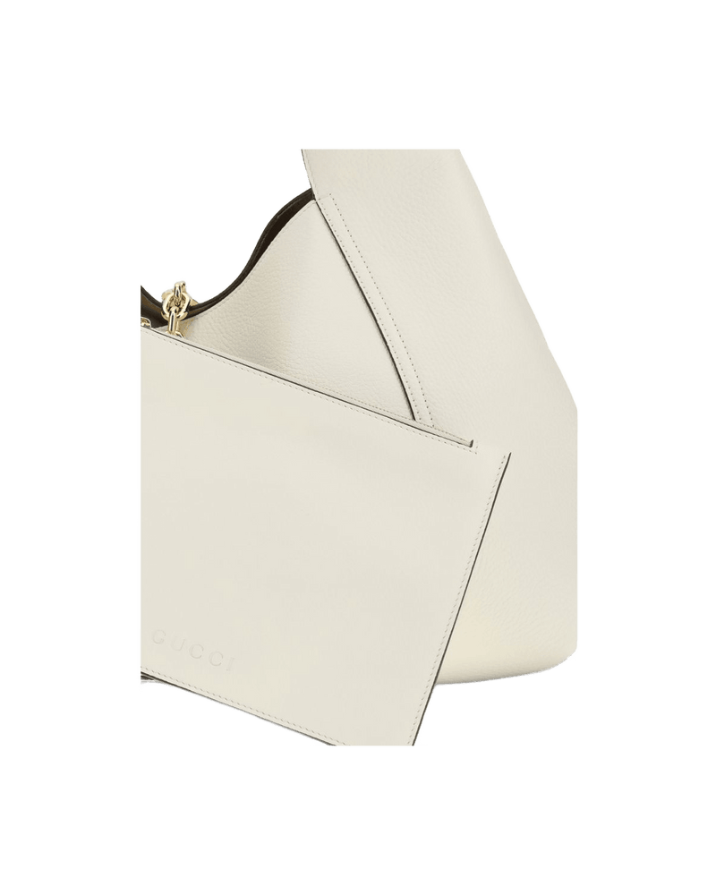 Gucci White Calf Leather Bos Taurus Shoulder Bag Glam Steals