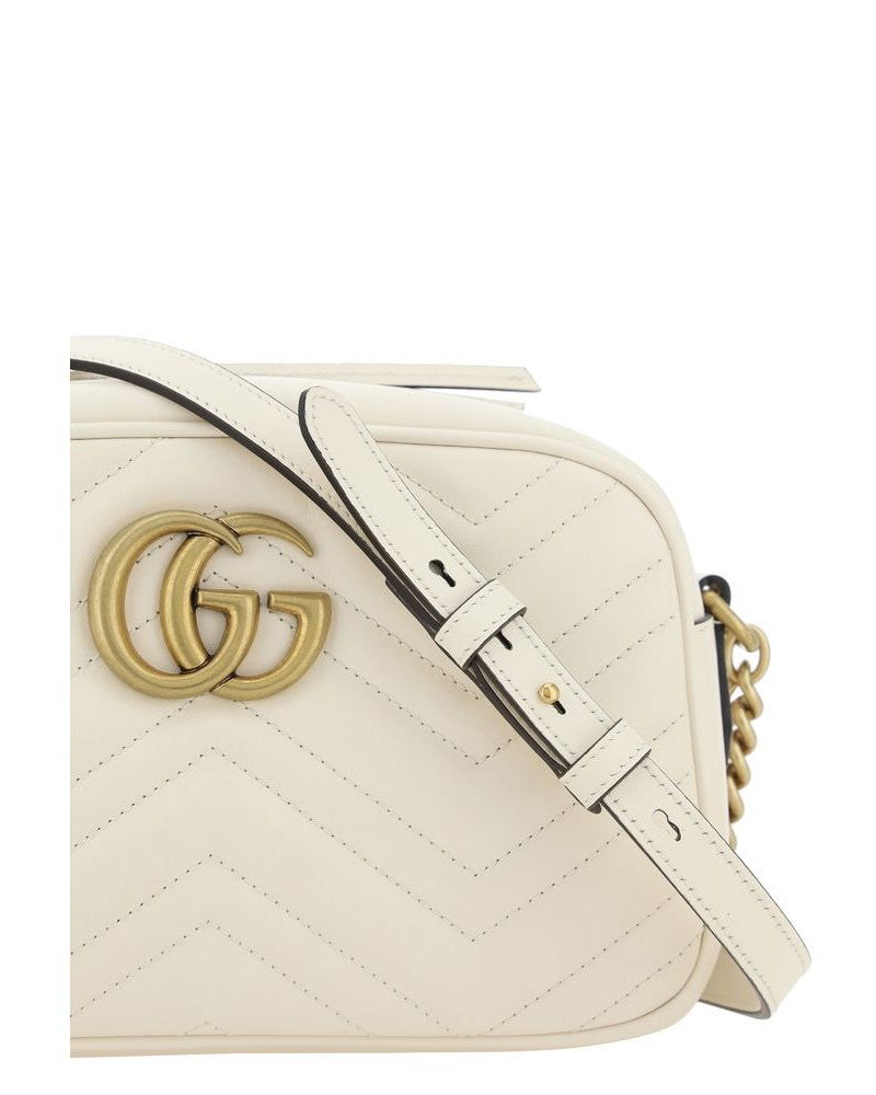 Gucci White Calf Leather Bos Taurus Shoulder Bag 