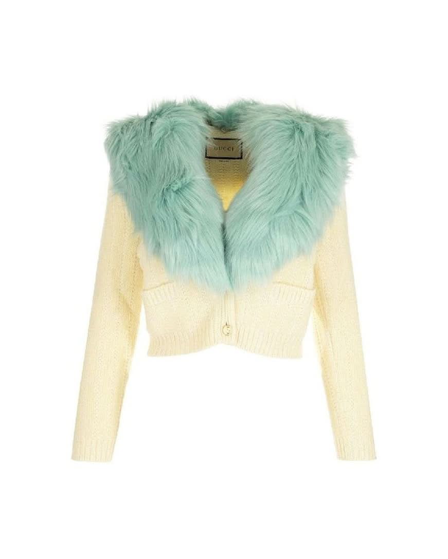 Gucci White Wool Cardigan Cardigans