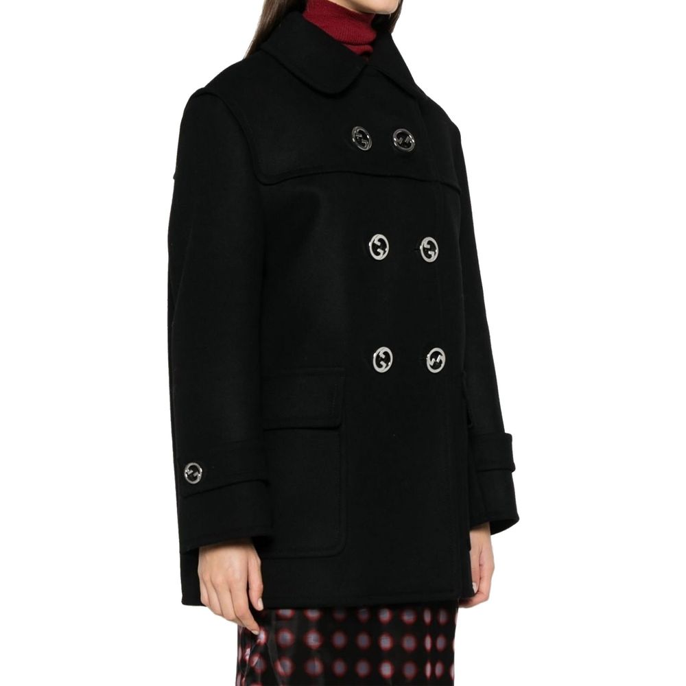 Gucci Wool Double Breasted Coat Glam Steals