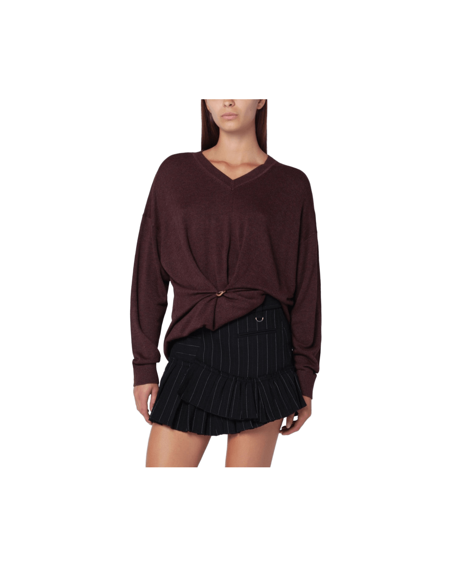 Isabel Marant Burgundy Draped Cosima Sweater Glam Steals