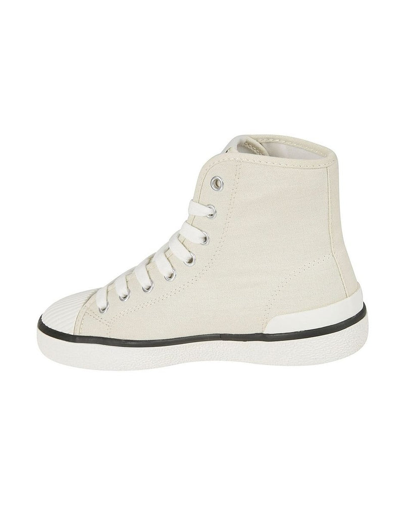 Isabel Marant Beige Canvas High Top Sneakers Glam Steals