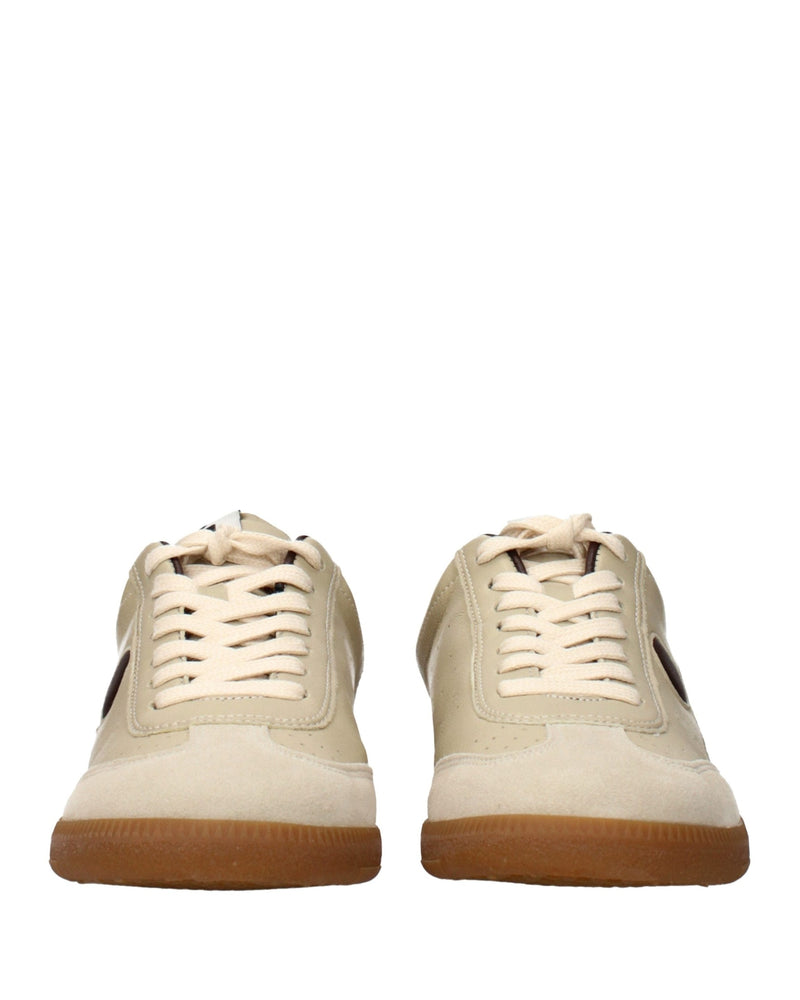 Isabel Marant Beige Leather Low Top Sneakers Glam Steals