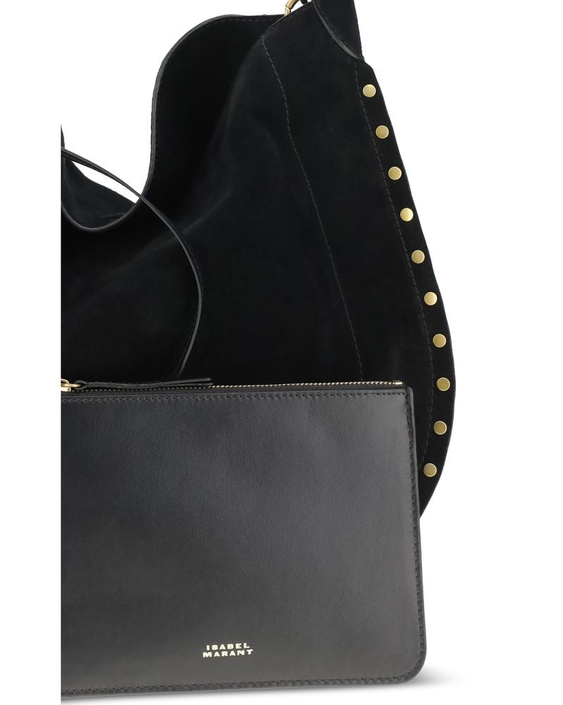 Isabel Marant Black Calf Leather Bos Taurus Shoulder Bag