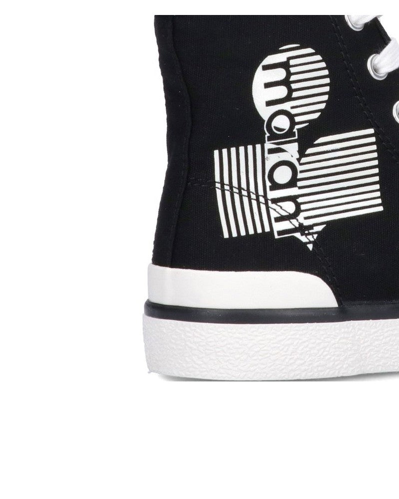 Isabel Marant Black Canvas High Top Sneakers Glam Steals