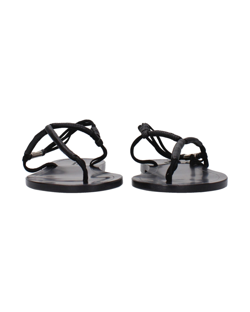 Isabel Marant Black Leather Flip Flop Sandals Glam Steals