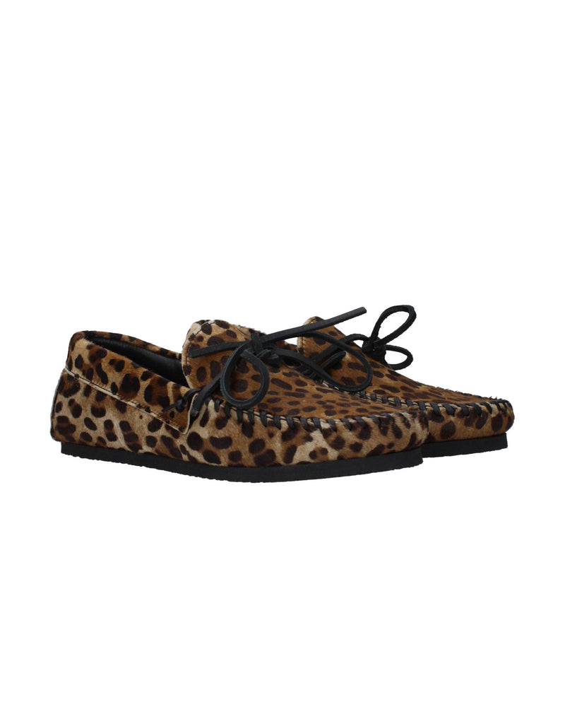 Isabel Marant Brown Horsehair Slip On Loafers Shoes