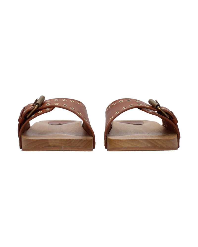 Isabel Marant Brown Leather Slippers Glam Steals
