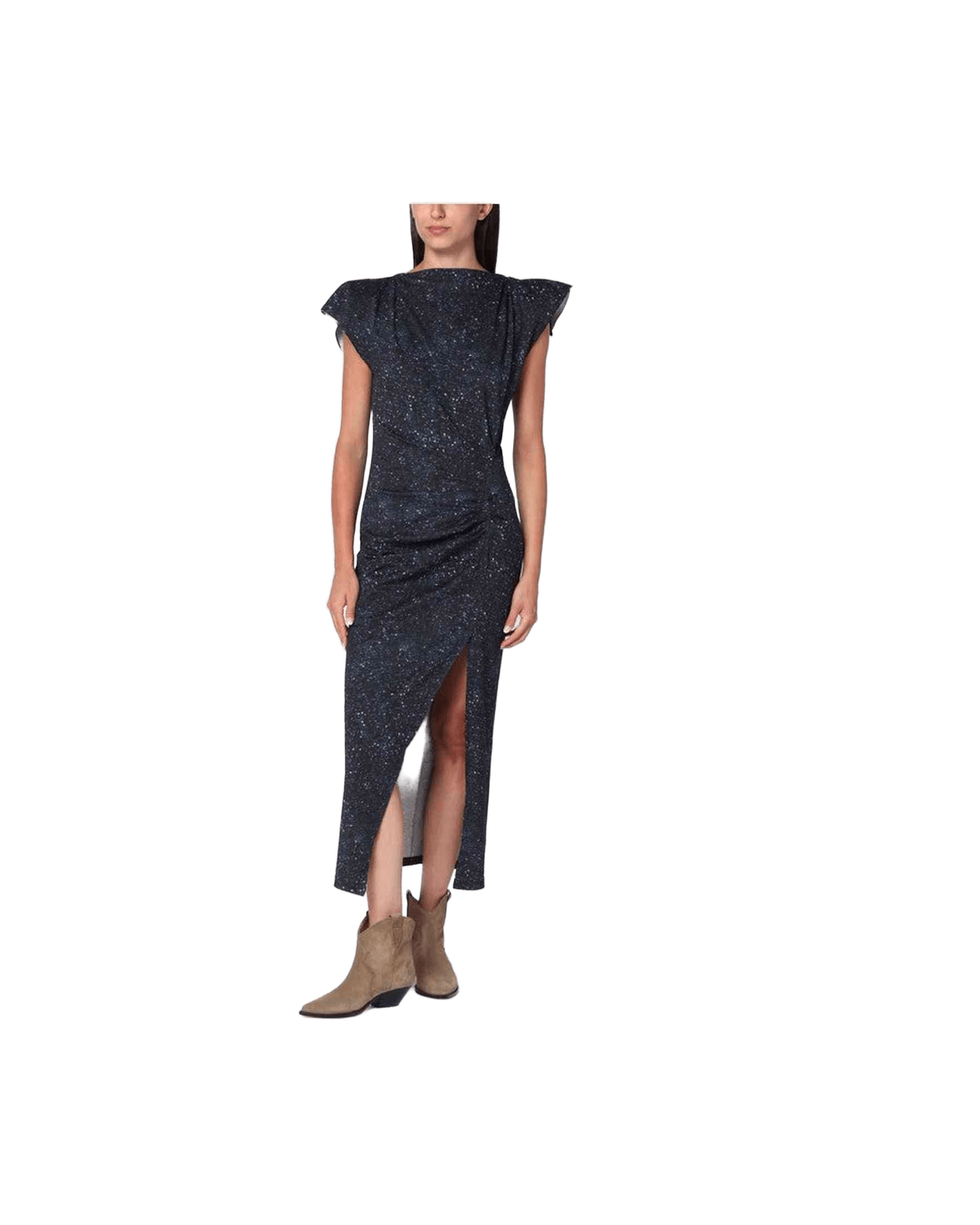 Isabel Marant Midnight Blue Mid Length Dress with Print Glam Steals