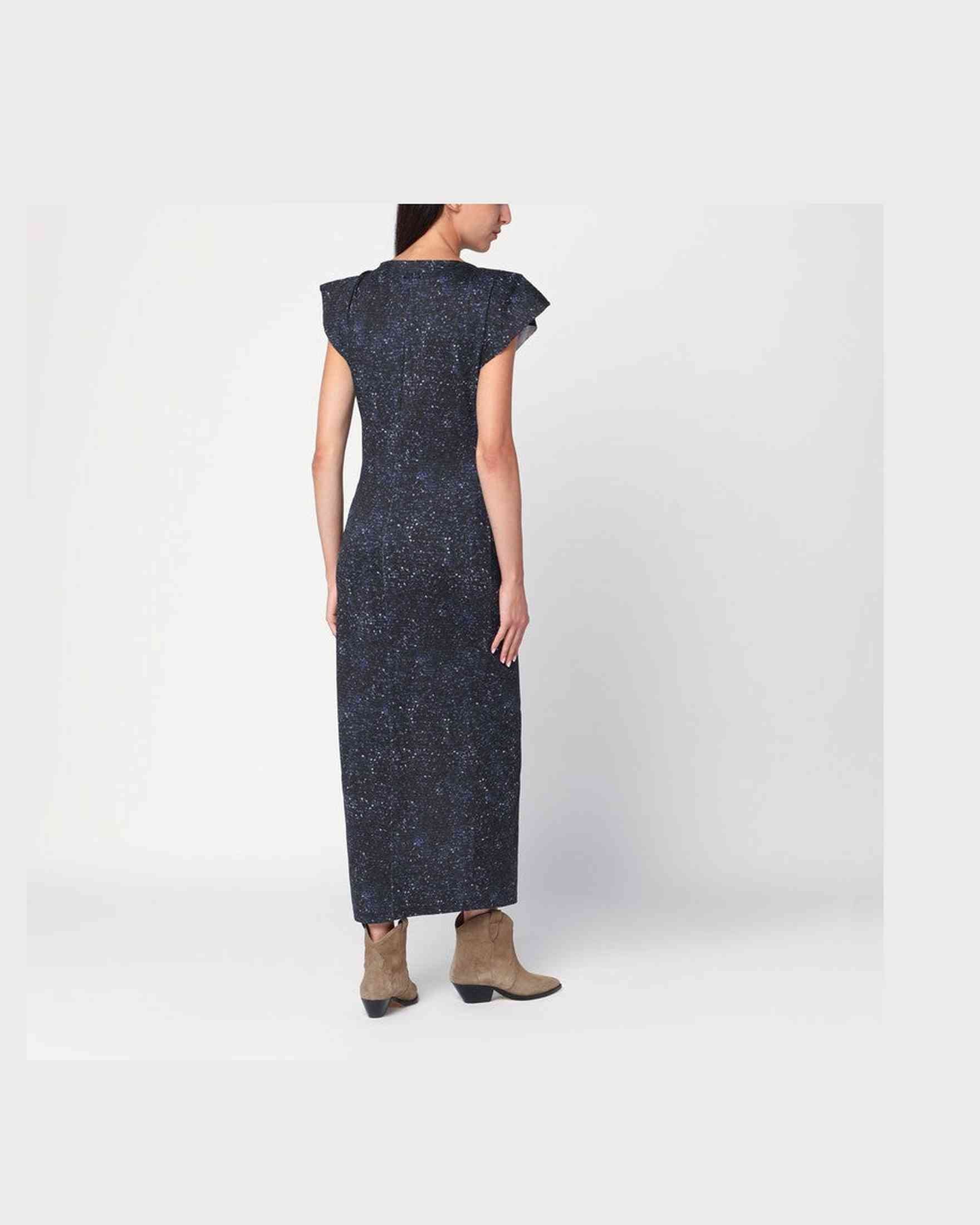 Isabel Marant Midnight Blue Mid Length Dress with Print Glam Steals