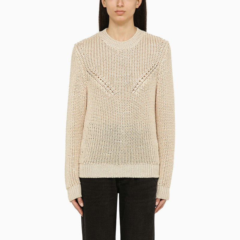 Isabel Marant Polyester Recycled Ecru Crew Neck Jumper Glam Steals