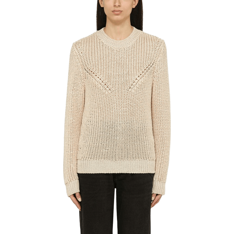 Isabel Marant Polyester Recycled Ecru Crew Neck Jumper Glam Steals