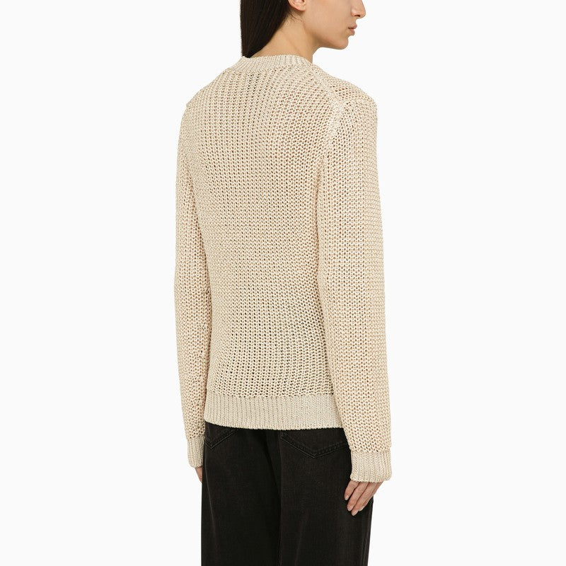 Isabel Marant Polyester Recycled Ecru Crew Neck Jumper Glam Steals