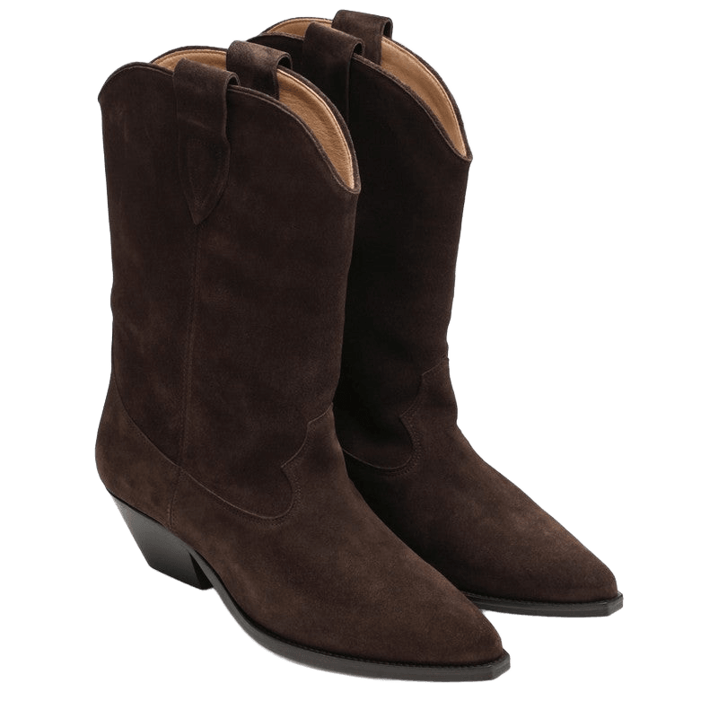 Isabel Marant Suede Duerto Chocolate Cowboy Boots Glam Steals