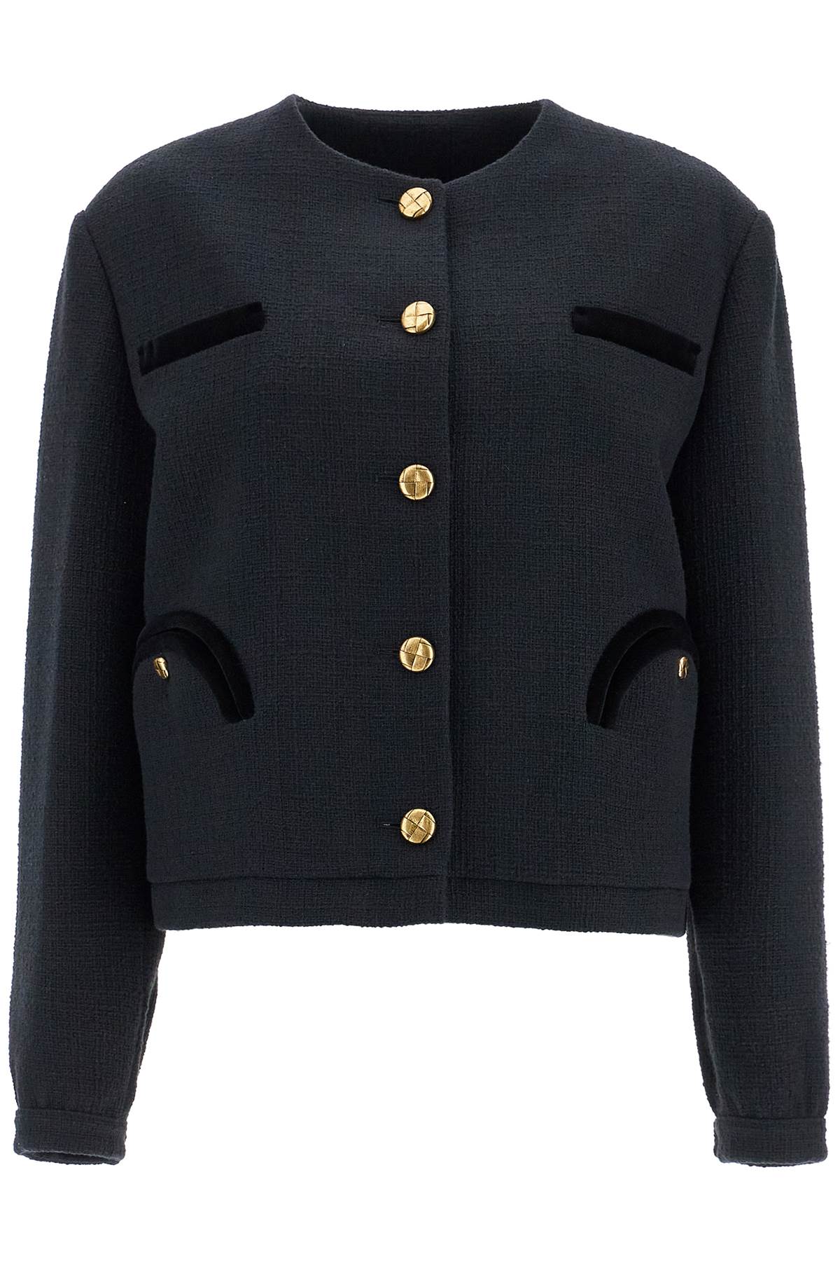 Blaze Milano Cropped Cotton Bolero With Golden Black Buttons
