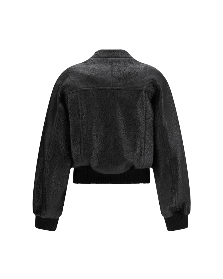 Jacquemus Black Leather Lamb Sweatshirt Glam Steals