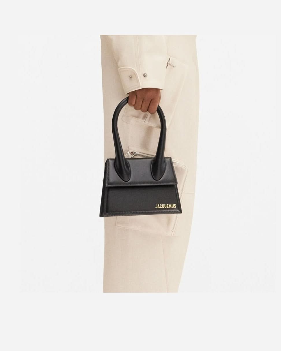 Jacquemus Black Leather Le Grand Bambino Handbag 