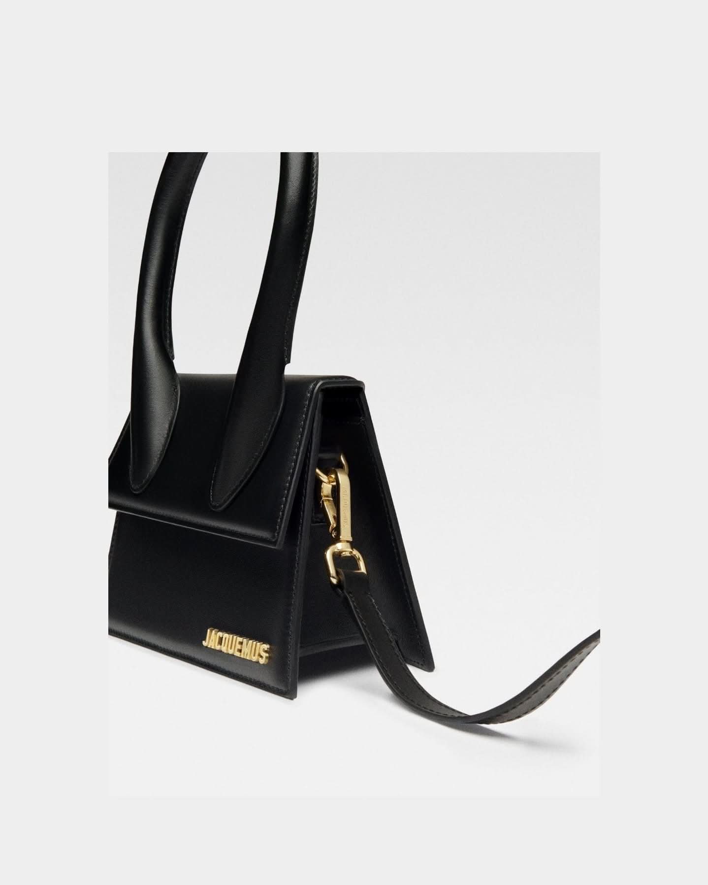 Jacquemus Black Leather Le Grand Bambino Handbag 