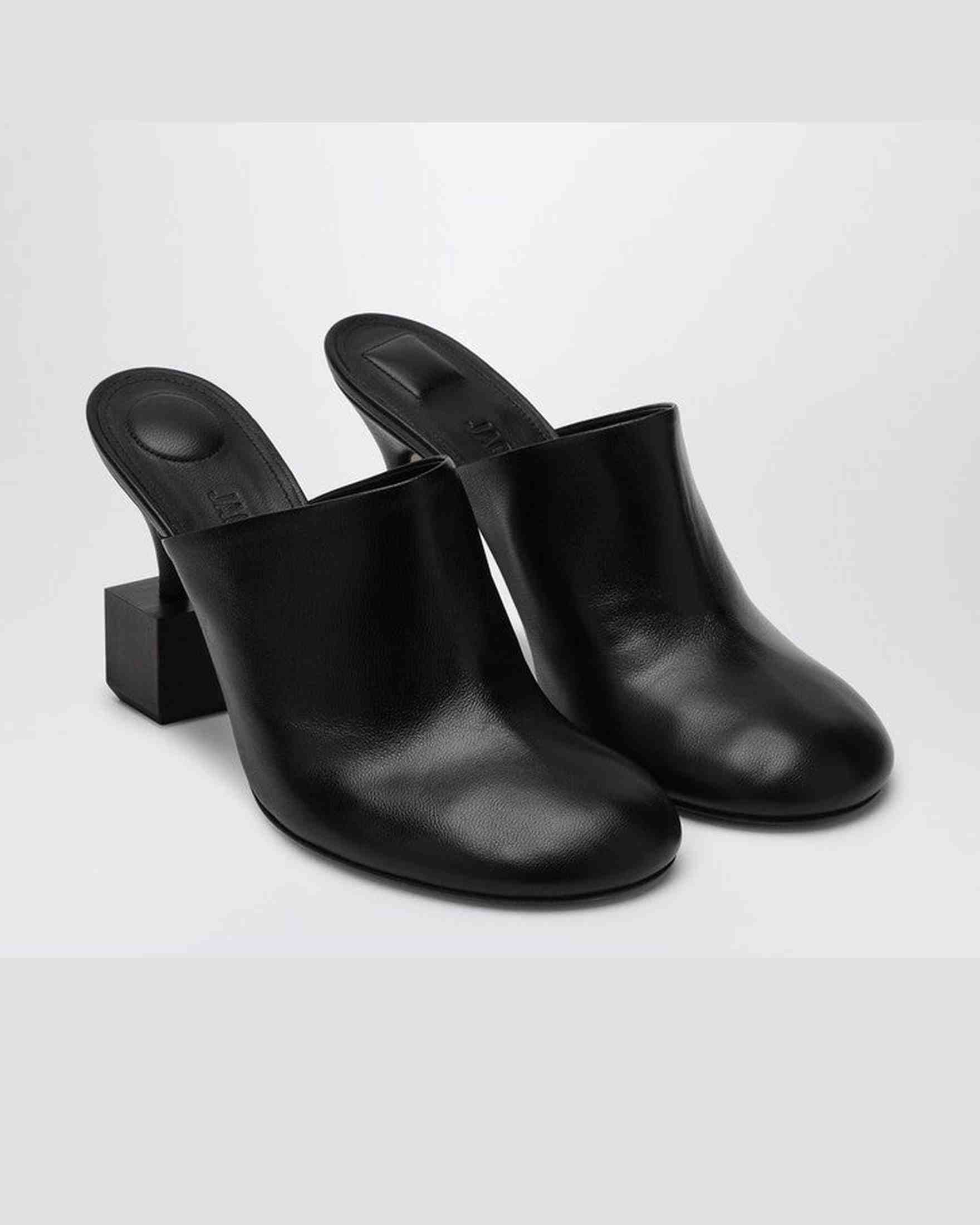 Jacquemus Black Mule With Geometric Heel Glam Steals
