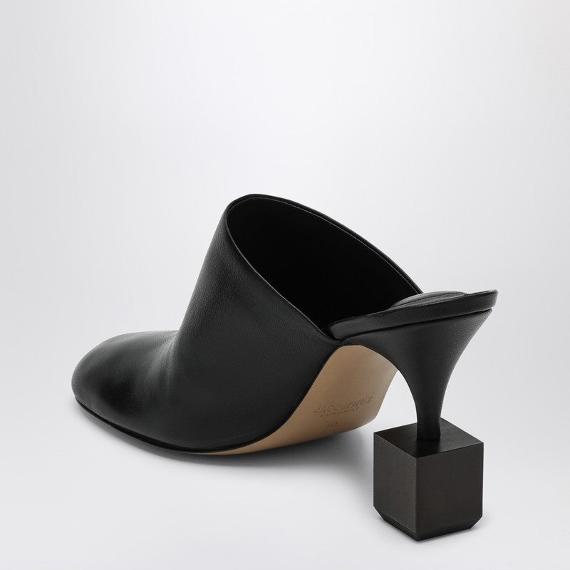 Jacquemus Black Mule With Geometric Heel Glam Steals