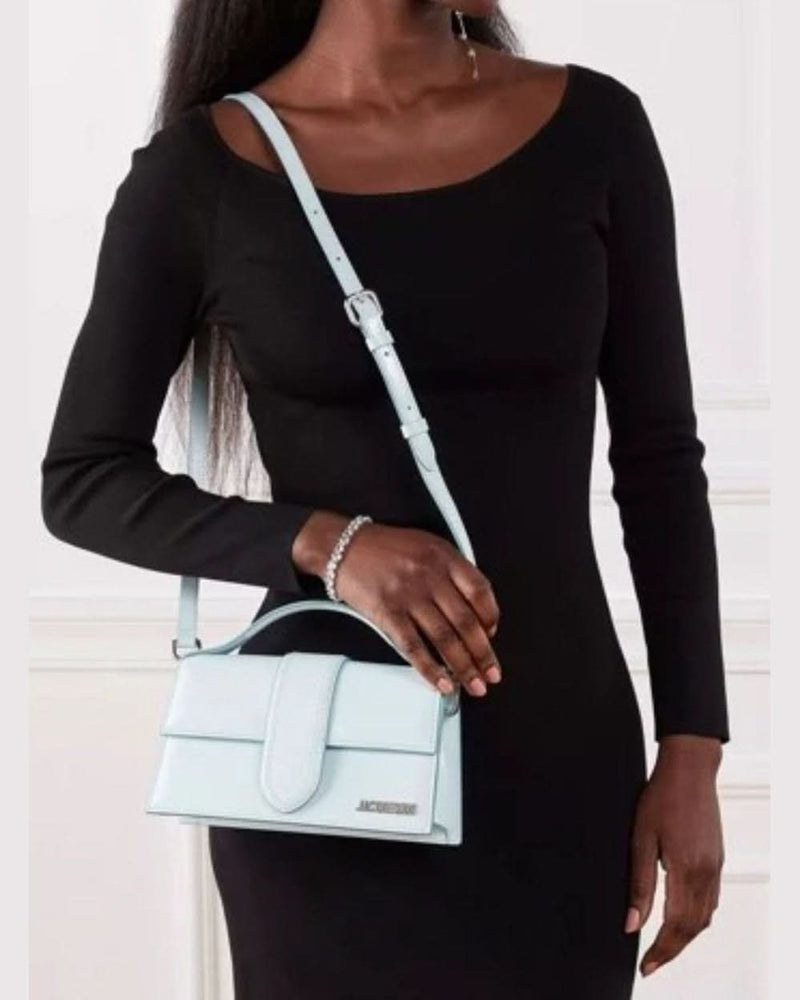 Jacquemus Blue Leather Pale Le Grand Bambino Handbag Glam Steals