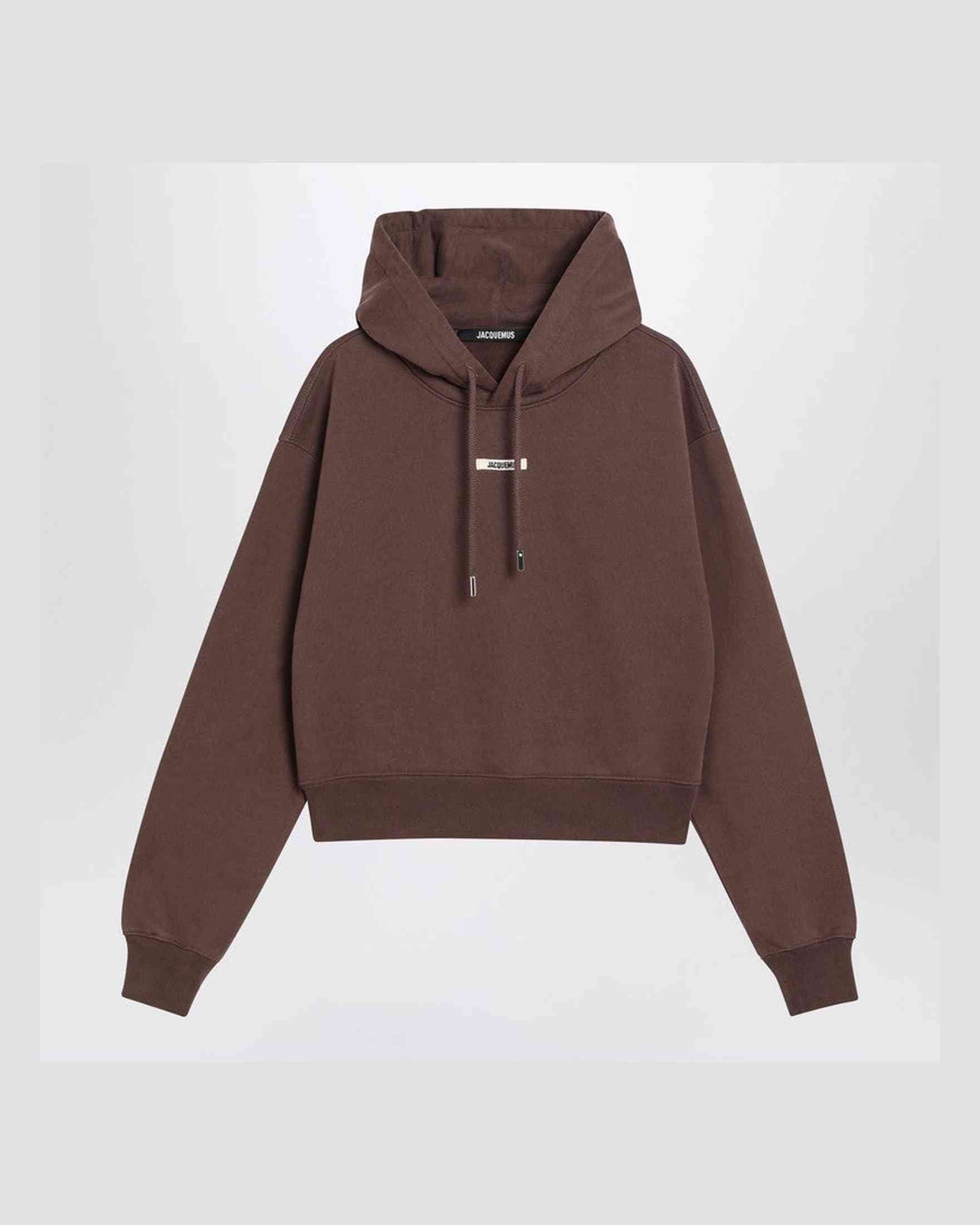 Jacquemus Brown Gros Grain Hooded Sweat-Shirt Glam Steals
