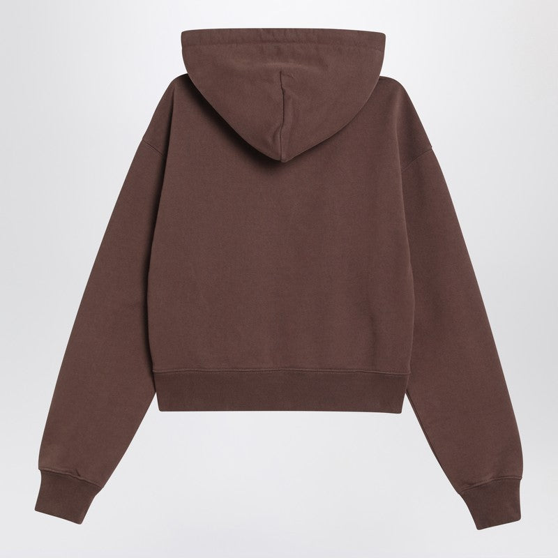 Jacquemus Brown Gros Grain Hooded Sweat-Shirt Glam Steals