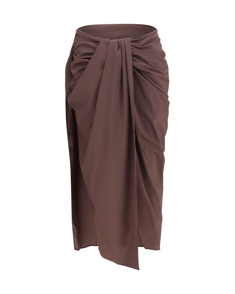 Jacquemus Brown Polyester Midi Skirt Glam Steals