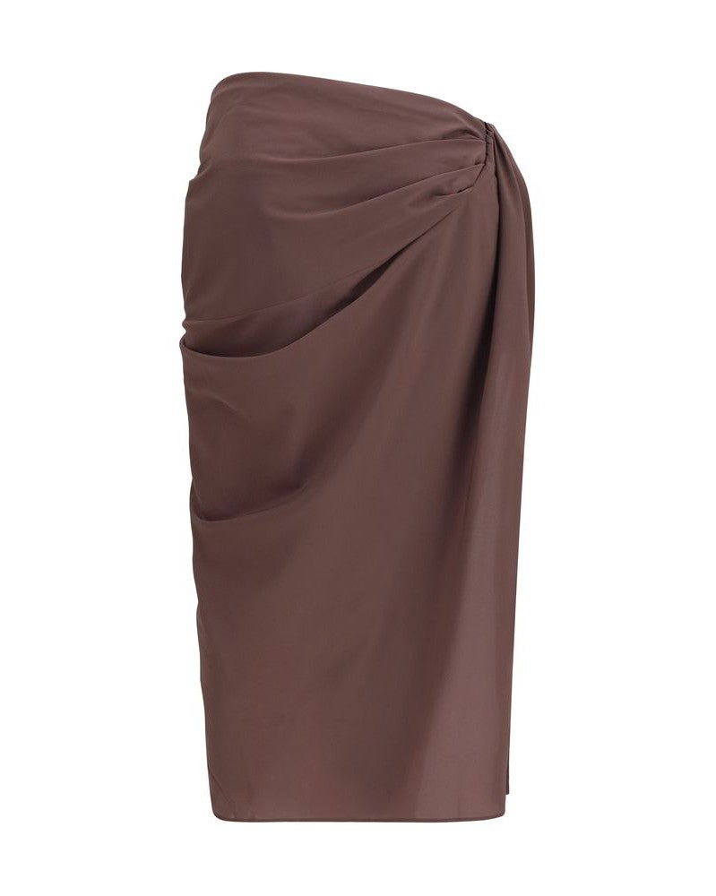 Jacquemus Brown Polyester Midi Skirt Glam Steals