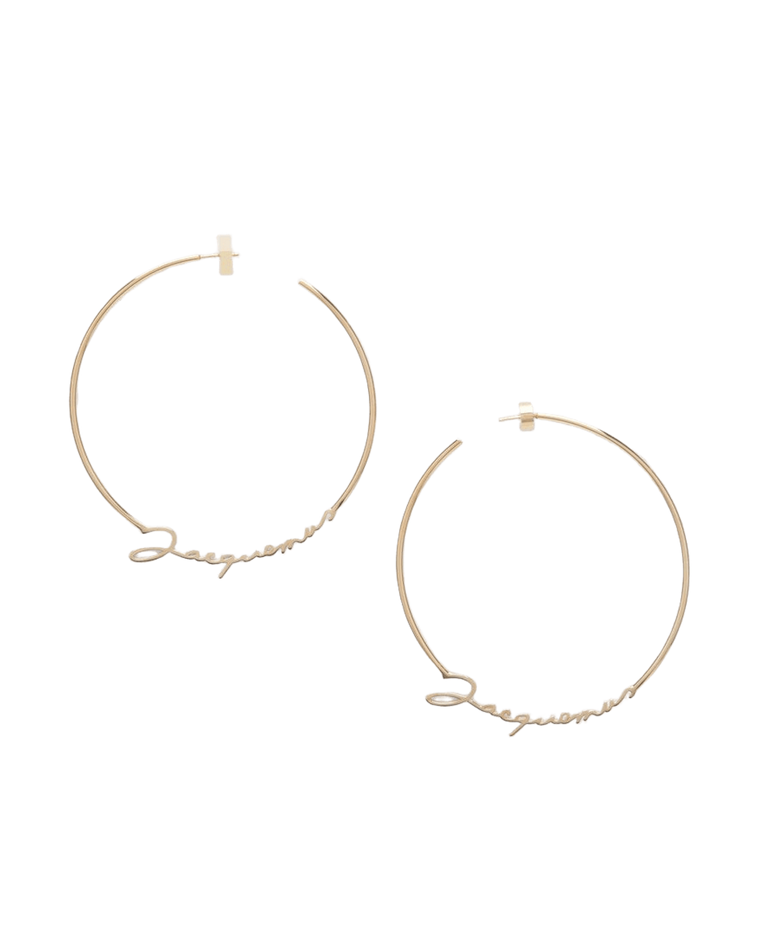 Jacquemus Gold Hoop Earrings with Logo Glam Steals