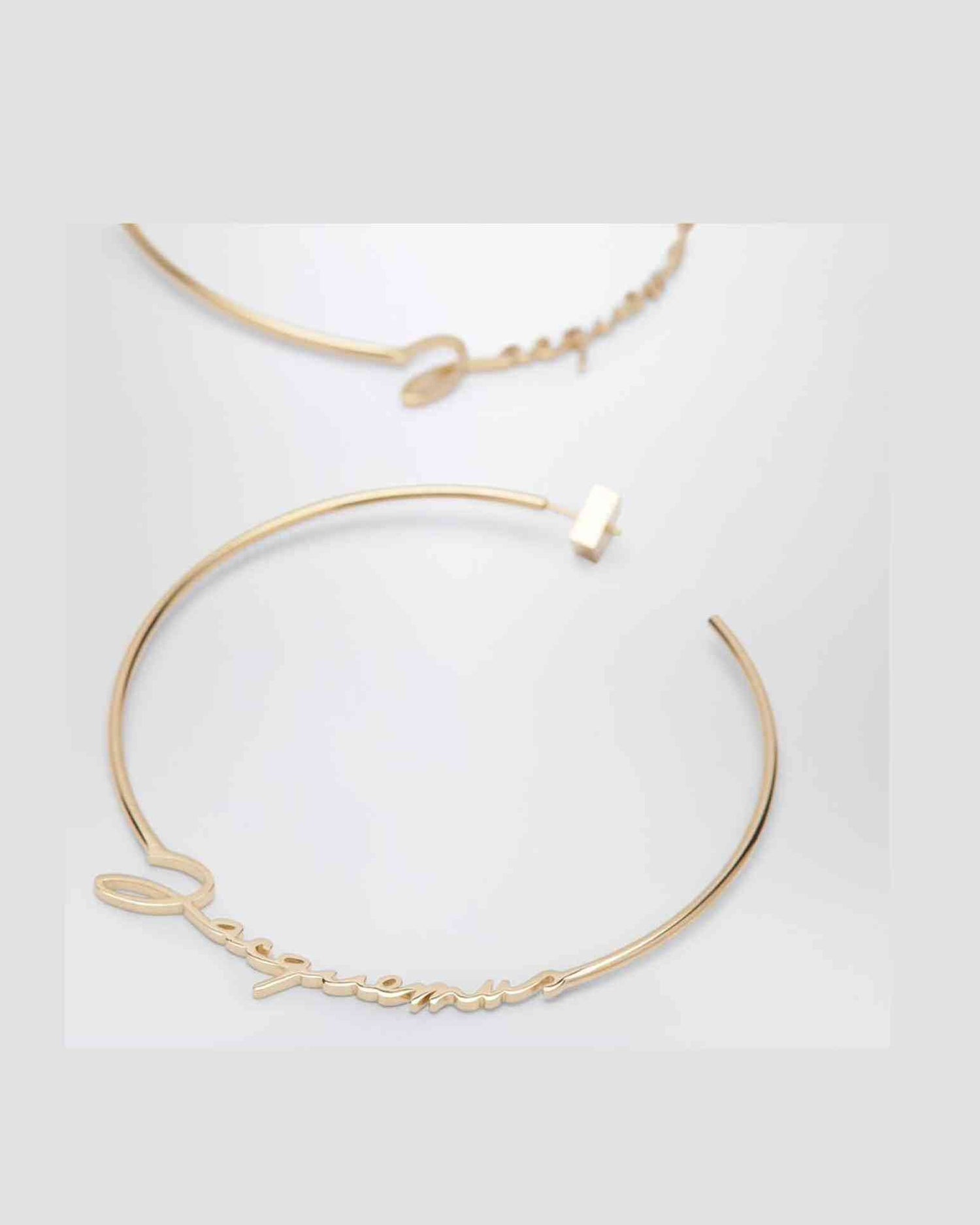Jacquemus Gold Hoop Earrings with Logo Glam Steals