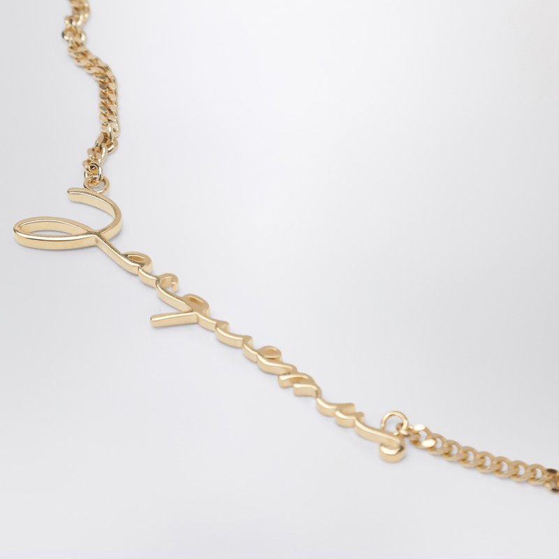 Jacquemus Gold The Necklace with Logo Glam Steals