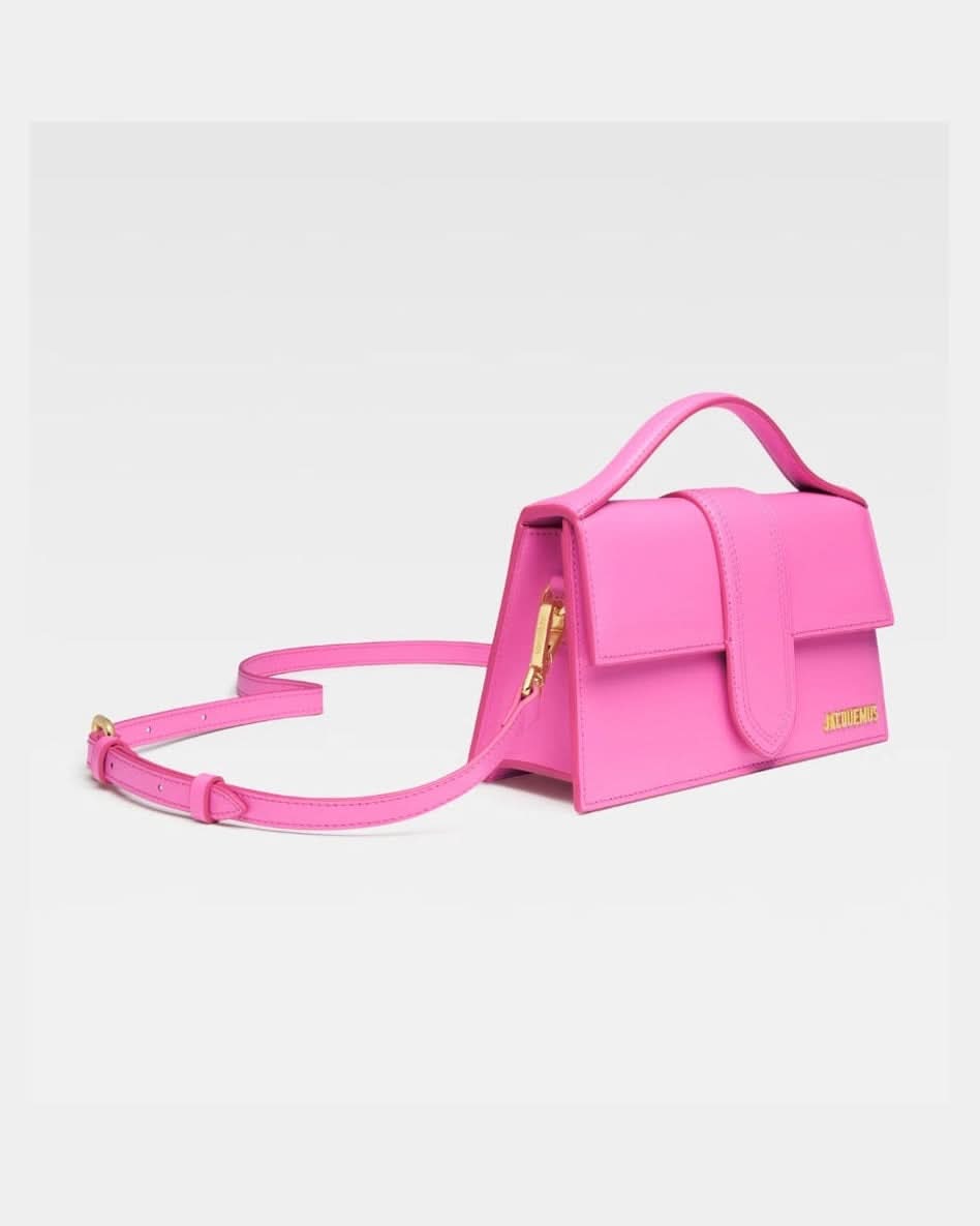Jacquemus Pink Leather Neon Le Grand Bambino Handbag 