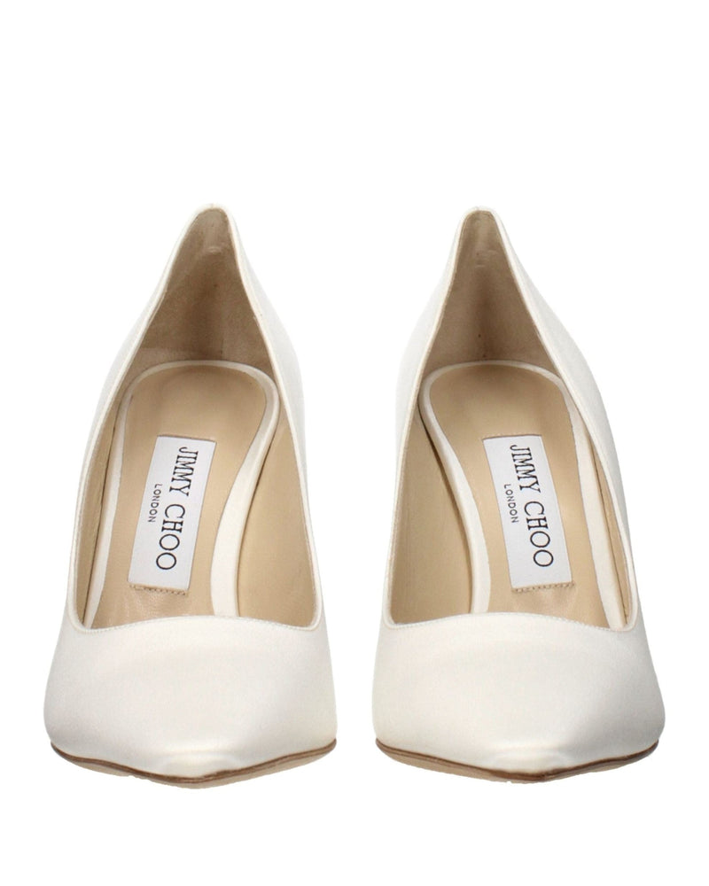 Jimmy Choo Beige Satin Platform Pumps Glam Steals